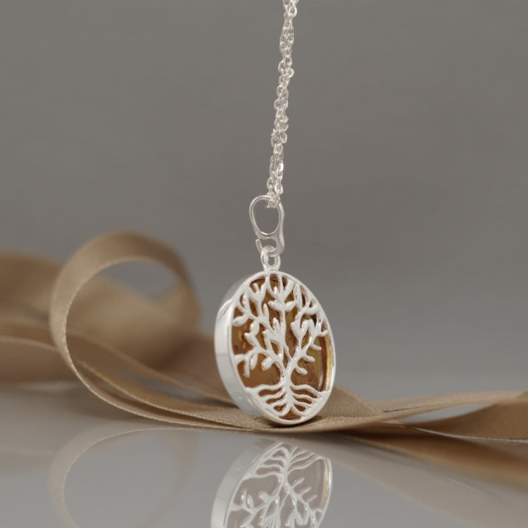 Naszyjnik Drzewo Życia z bursztynem