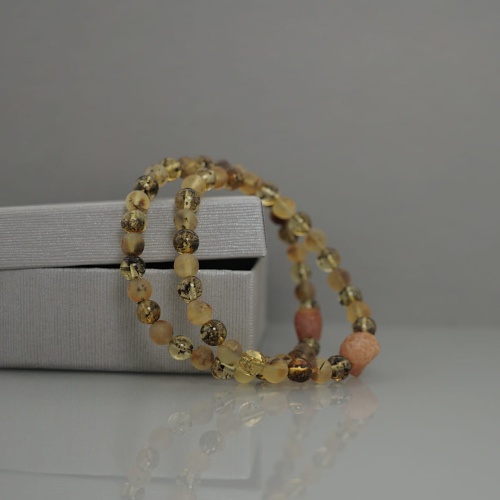 Męska bransoletka z bursztynu 18 cm