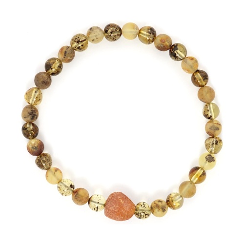 Męska bransoletka z bursztynu 19 cm