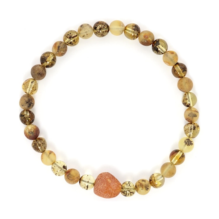 Męska bransoletka z bursztynu 19 cm