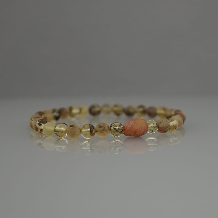 Męska bransoletka z bursztynu 19 cm