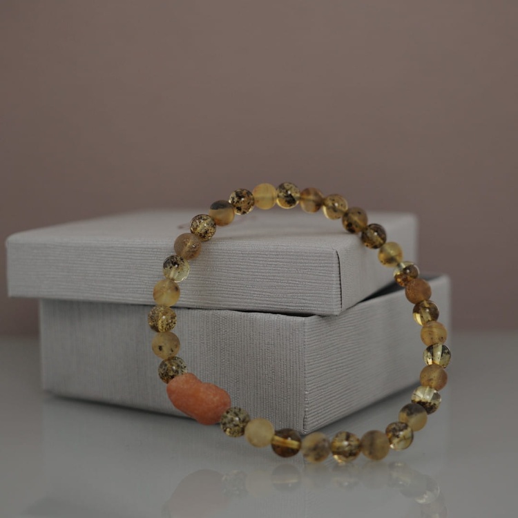 Męska bransoletka z bursztynu 19 cm