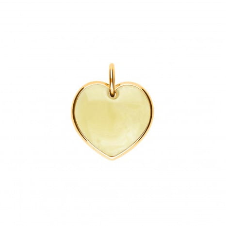 Serduszko z bursztynu pozłacane