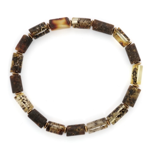 Bransoletka z czarnego bursztynu 18 cm