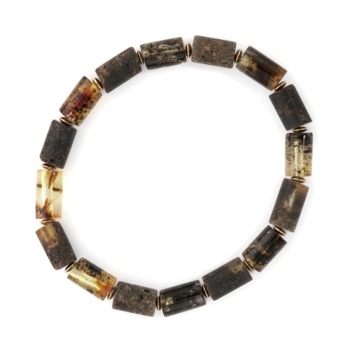 Bransoletka z czarnego bursztynu 18 cm