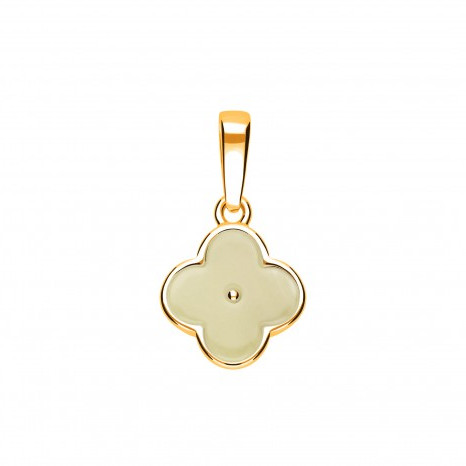 Wisiorek z mlecznym  bursztynem pozłacany