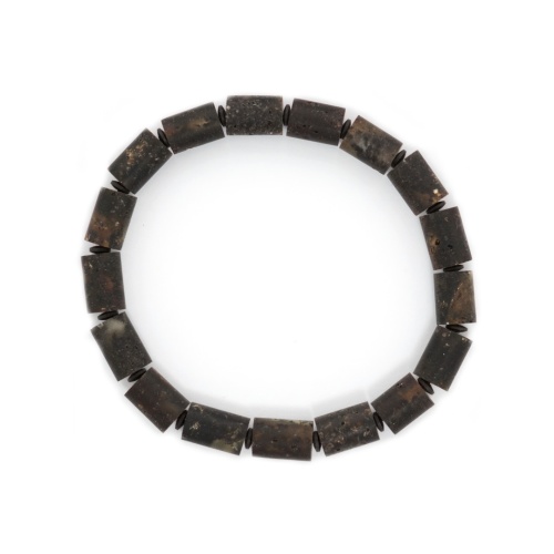 Bransoletka z naturalnego ciemnego  bursztynu 18 cm